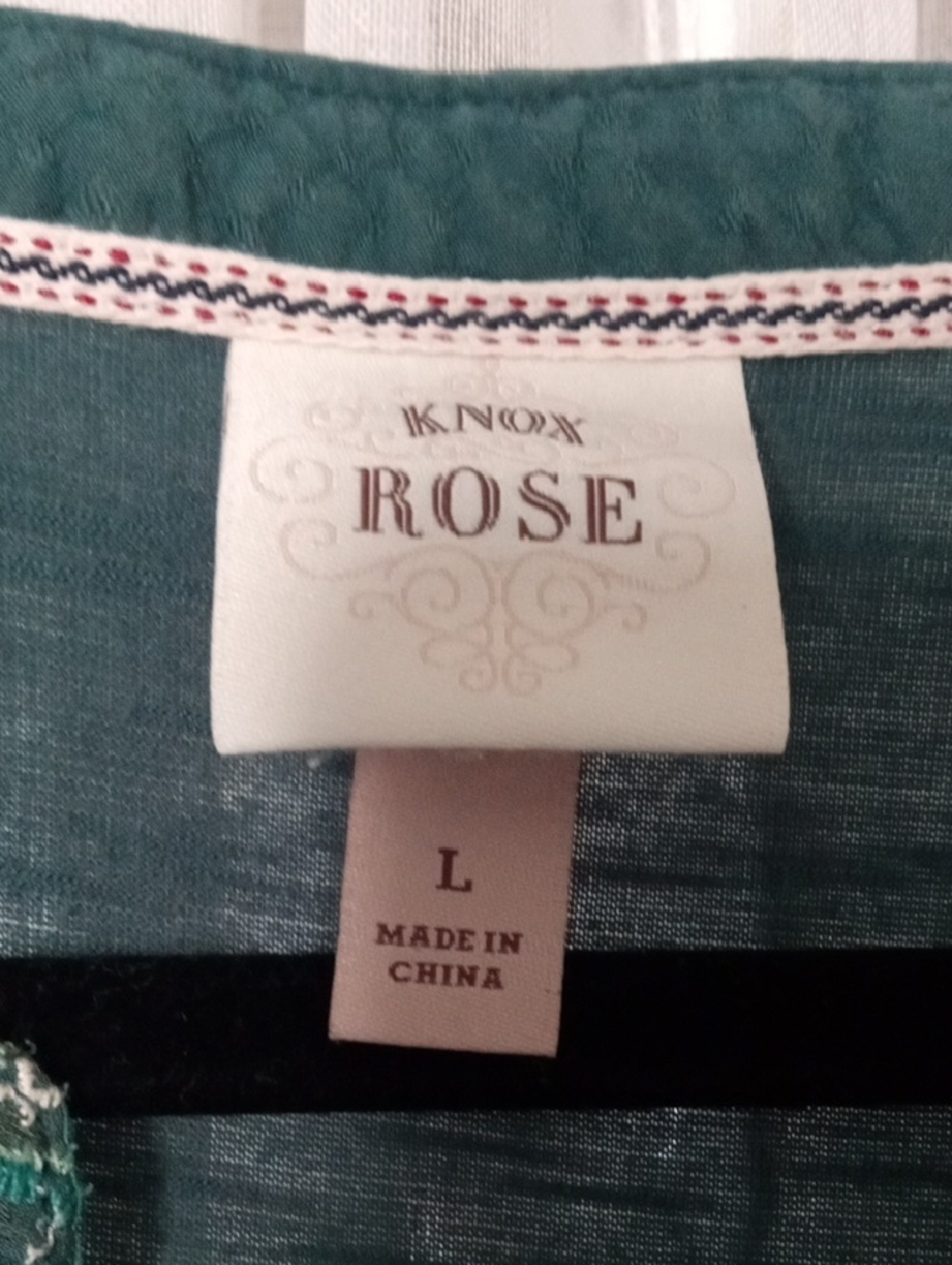 Knox Rose Teal Embroidered Boho Sleeveless Peplum Tank Size L - Picture 3 of 9